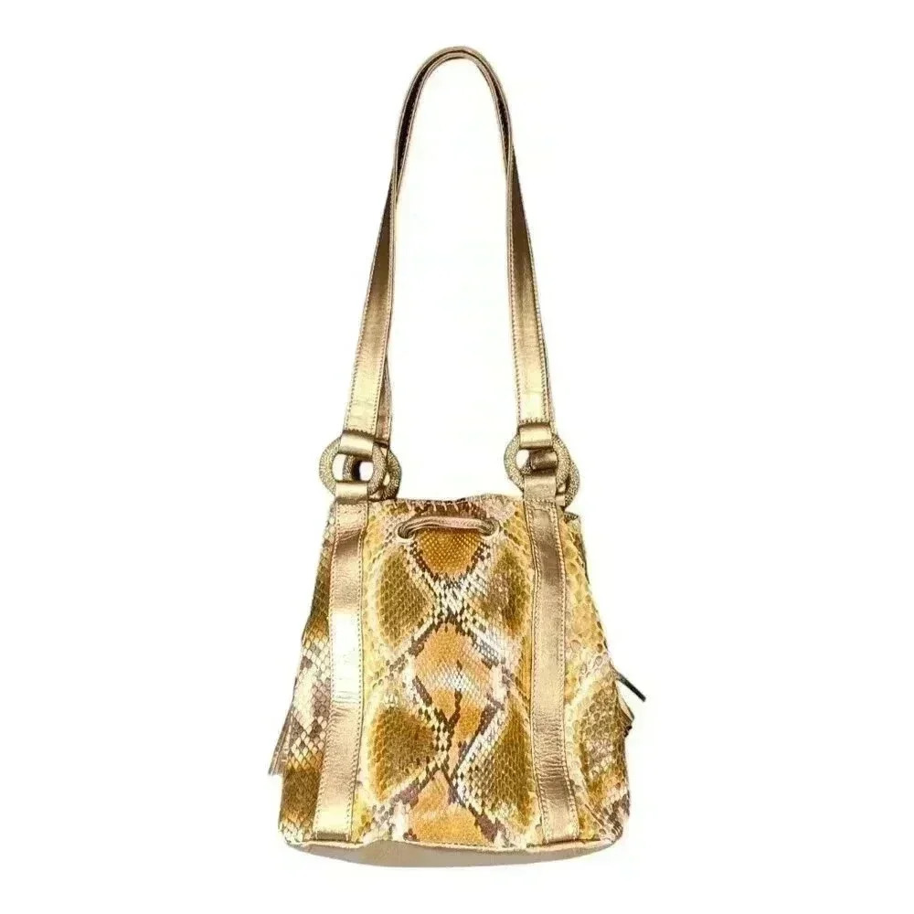 Claudia Ciuti Python Shoulder Bag - Luxury Exotic Purse - Genuine Snake Skin